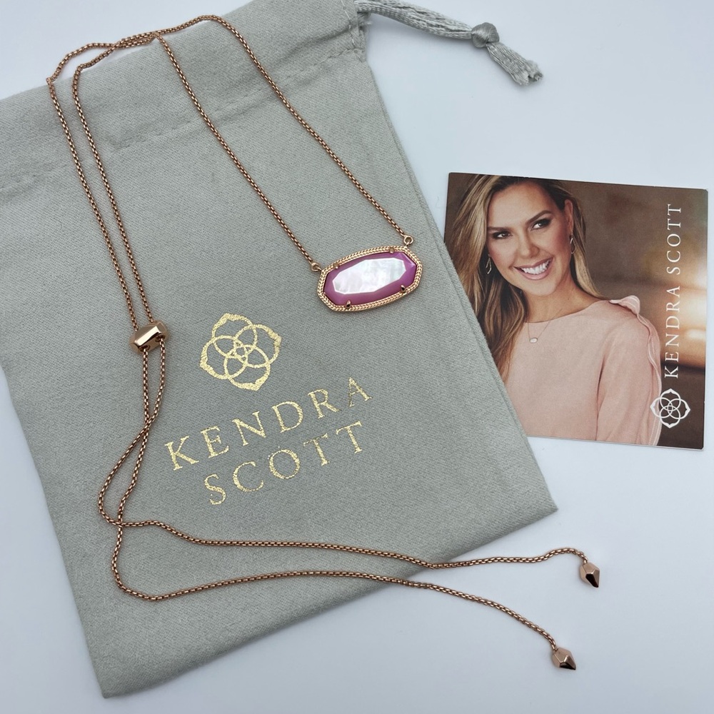 Kendra Scott Delaney Rose Gold Lilac MOP Necklace